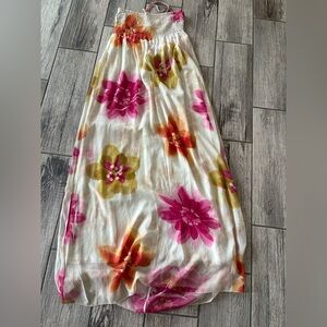 Pink and Orange A-Line Maxi Dress Resort Wear